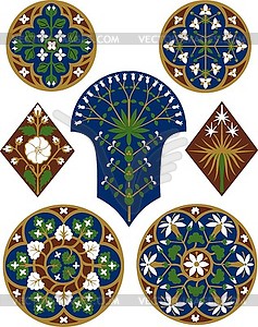 Set of floral ornaments - vector clipart