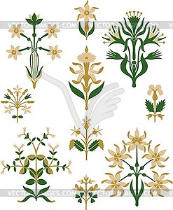 Set of floral ornaments - vector clipart