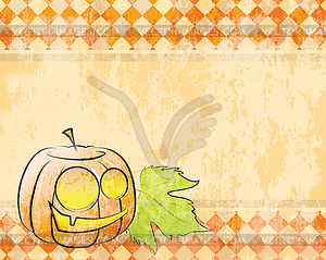 Checkered background pumpkin decorating for - vector image