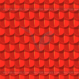 Seamless background. Red tile roof - vector clip art