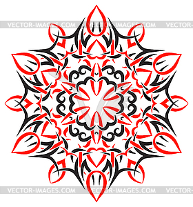 Tribal ornament in shape of snowflakes - vector clipart