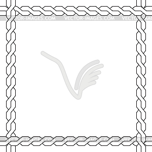 Simple wicker frame. monochrome pattern - vector clip art