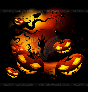 Halloween Pumpkins - vector image