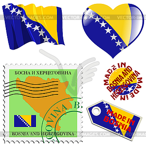 National colours of Bosnia - vector clip art