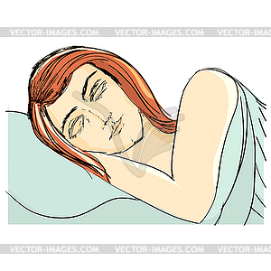 Sleeping woman - vector clipart