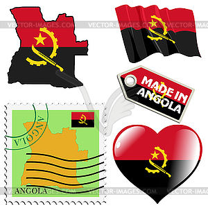 Национальные цвета Анголы - стоковый клипарт