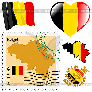 National colours of Belgium - vector clipart