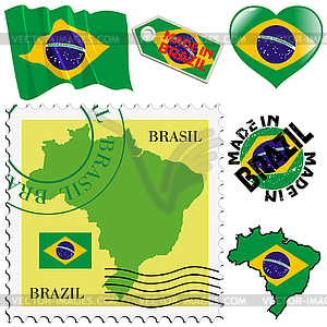 National colours of Brazil - vector clip art