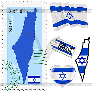 National colours of Israel - color vector clipart