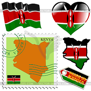 National colours of Kenya - vector image