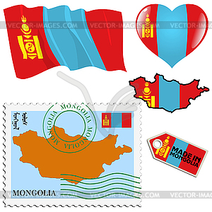 National colours of Mongolia - vector image