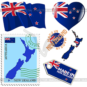 National colours of New Zealand - vector image