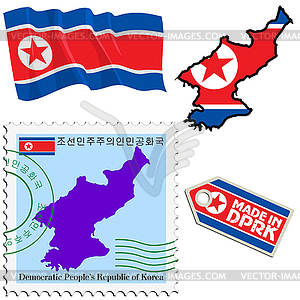 National colours of North Korea - vector EPS clipart