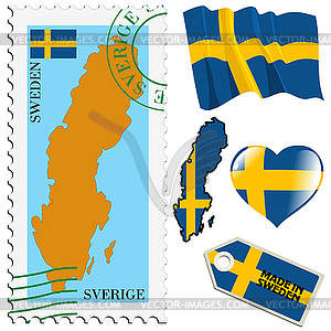 Национальные цвета Швеции - стоковое векторное изображение
