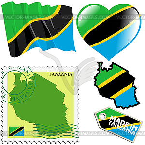 National colours of Tanzania - royalty-free vector clipart