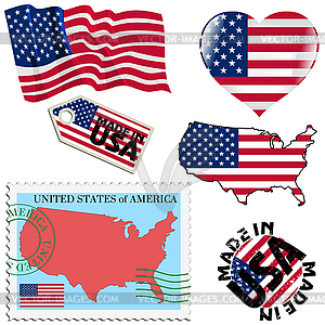 National colours of United States - stock vector clipart