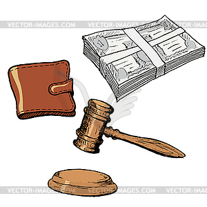 Set of financial objects - vector image