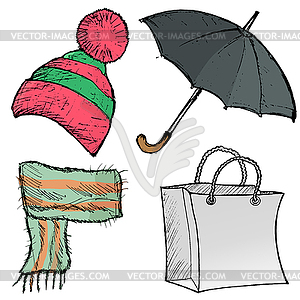 Set of clothes - vector clip art