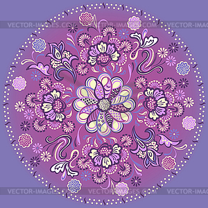 Цветочные мандалы с закрученной декоративный орнамент - изображение в векторе