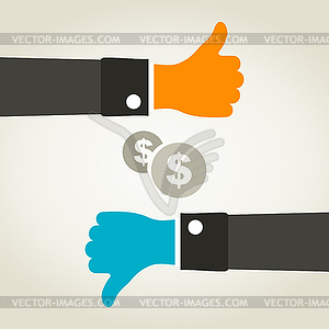 Business hand - vector image