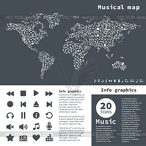 Musical map - vector image