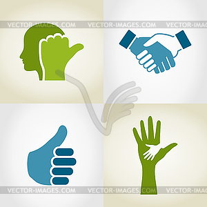 Set of hands - vector image