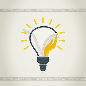 Hand bulb - vector clipart