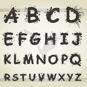 Alphabet blot - color vector clipart