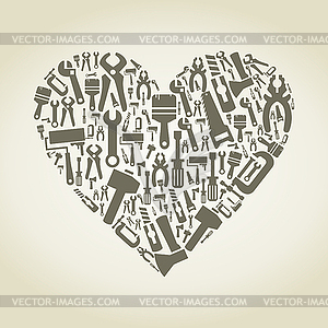 Heart of tools - vector clipart