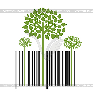 Tree stroke code - vector image