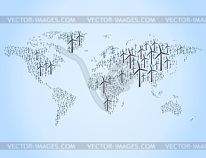Wind energy map - vector clip art