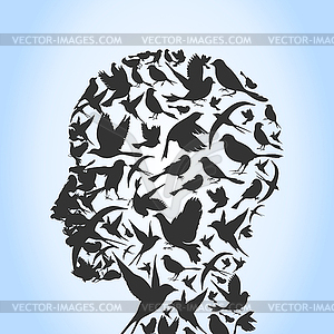 Bird head - vector image