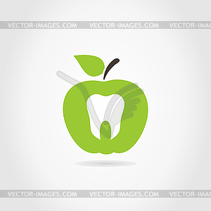 Apple tooth - vector clip art