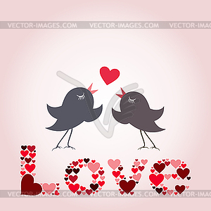 Птицы любви - изображение в векторе / векторный клипарт