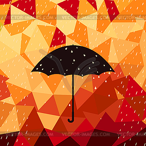 Autumn rain - vector image