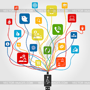 Connection computer - vector clipart