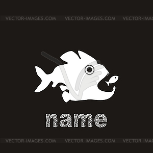 Hunting of fishes - vector clip art