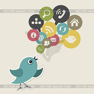 Social bird - vector image