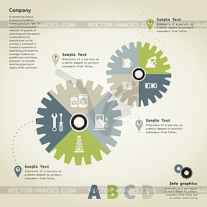 Info graphic gear wheel - vector image