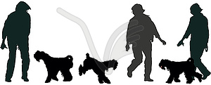Woman and dog - vector image