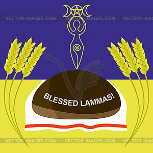 Lammas or Lughnasadh greeting card - vector image