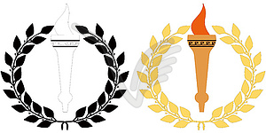 Attributes of Olympic games - vector clip art