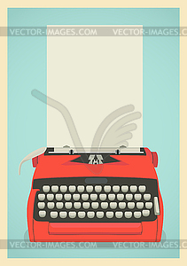 Retro typewriter background - vector image