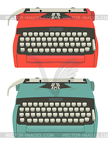 Retro typewriter set - vector image