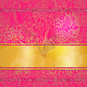 Pink ornamental card - vector image