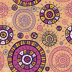 Ethnic seamless background - vector clipart