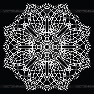 Crochet lace mandala - vector image