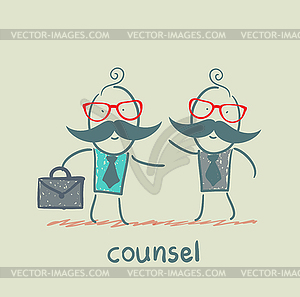 Counsel speaks with client - vector clipart