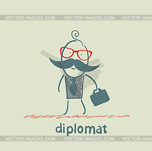 Diplomat goes to work - vector EPS clipart