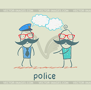 Police listen to people - vector image